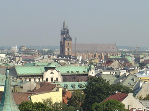 Widok na kosciół Mariacki z wiezy Katedry Wawelskiej #Kraków #Miasto #Wawel #Sukiennice