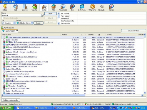tak wygląda emule z wpisanym hasłem quake 4