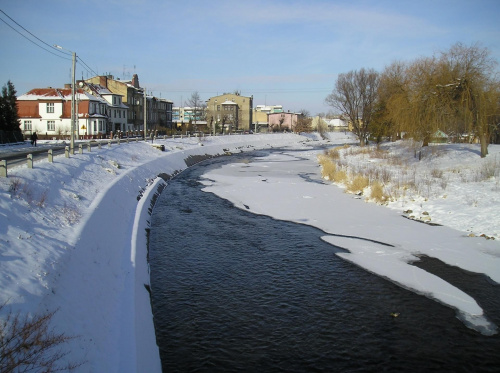 rzeka Biała zimą -ul.Andersa