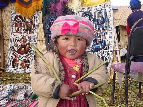 Wyspa Indian Uros na jeziorze Titicaca, Peru