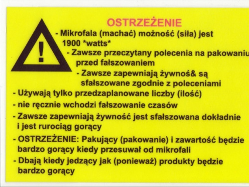 ostrzezenie pochodzi z mikrofali - autentyczne. SUPER!!! #śmieszne