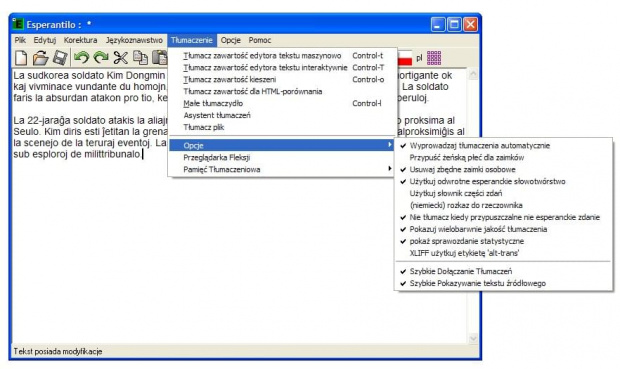 Esperantilo - edytor i tłumacz