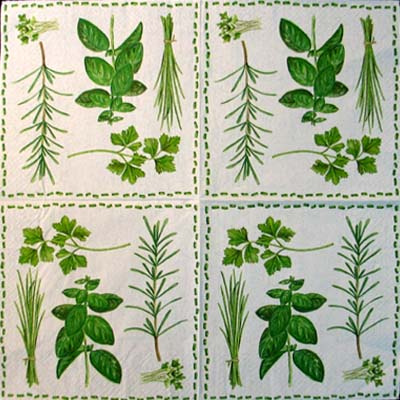 Kitchen herbs - Atelier #decoupage #serwetki #wymiana