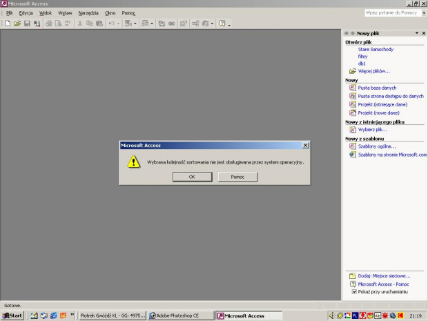 bład acces