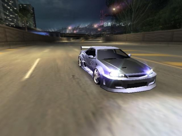 Mój Nissan SkyLine GT-R34 do Turnieju o mistrza kierownicy BayView w grze NFS Underground 2