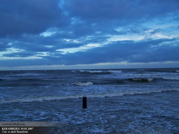 Sztorm na Bałtyku, Kołobrzeg 19.01.2007