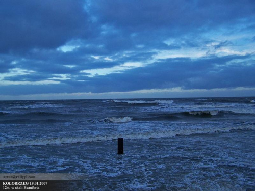 Sztorm na Bałtyku, Kołobrzeg 19.01.2007