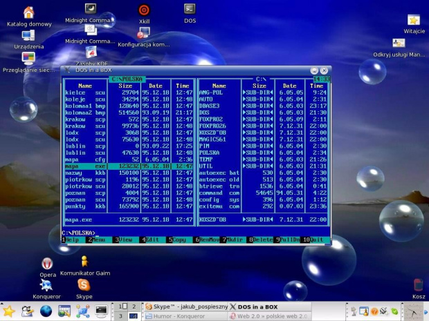 Zainstalowałem sobie też Dosemu. Ktoś jeszcze pamięta poczciwego DOS-a z wszechobecnym Nortonem Commanderem?