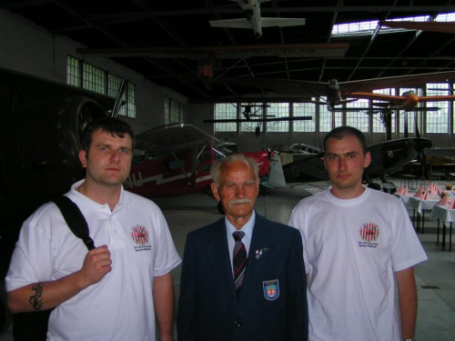 303_Polrus and 303_Shpacoo with Polish WWII aerial veteren - he was a pilot of light, civilian sport plane (RWD-8) used to military purposes due to lack army's planes.